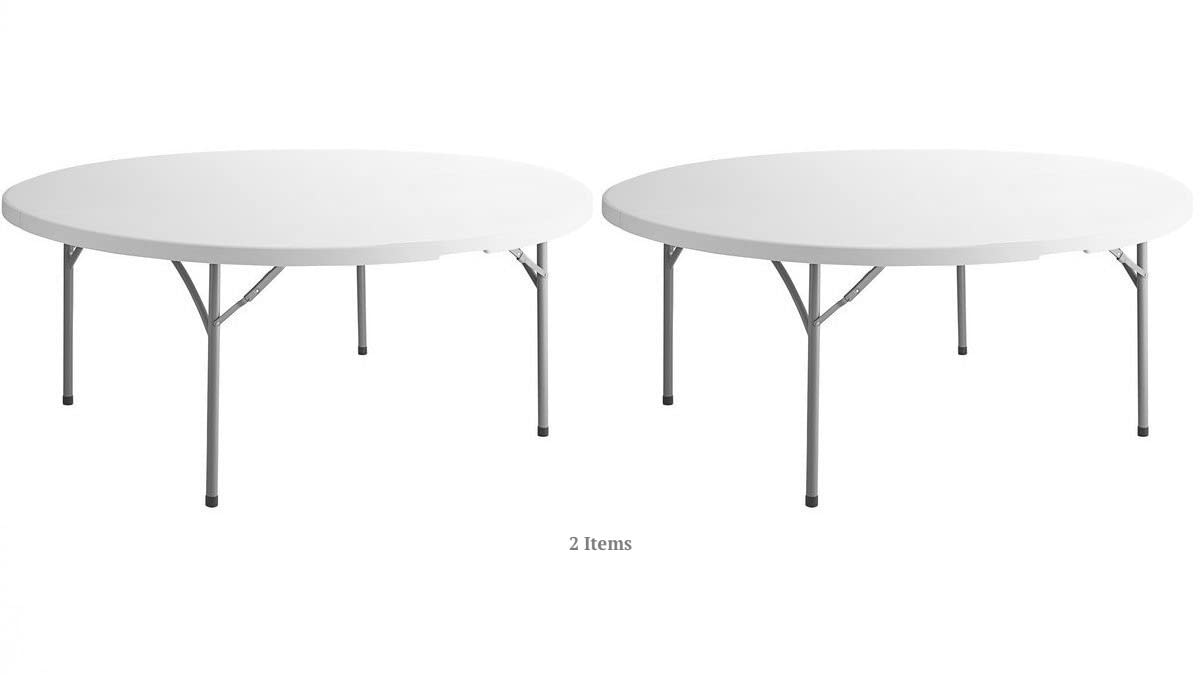 White Round 6 Ft Plastic Folding Table B400566