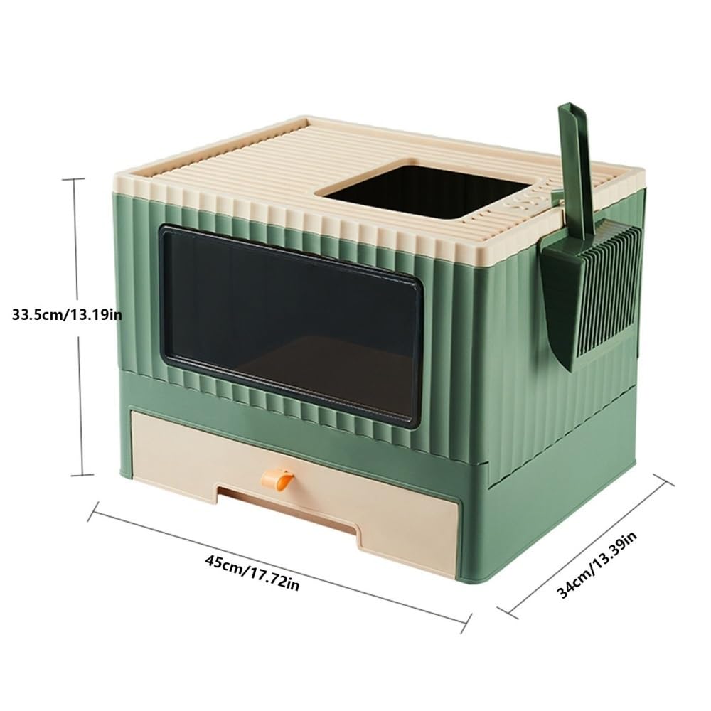 Foldable Top Entry Cat Litter Box with Lid G3894