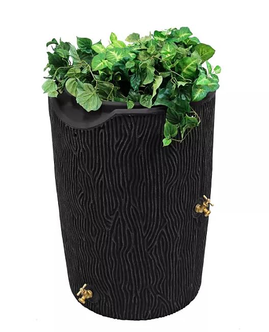 50-Gallon Wood Grain Rain Barrel A731