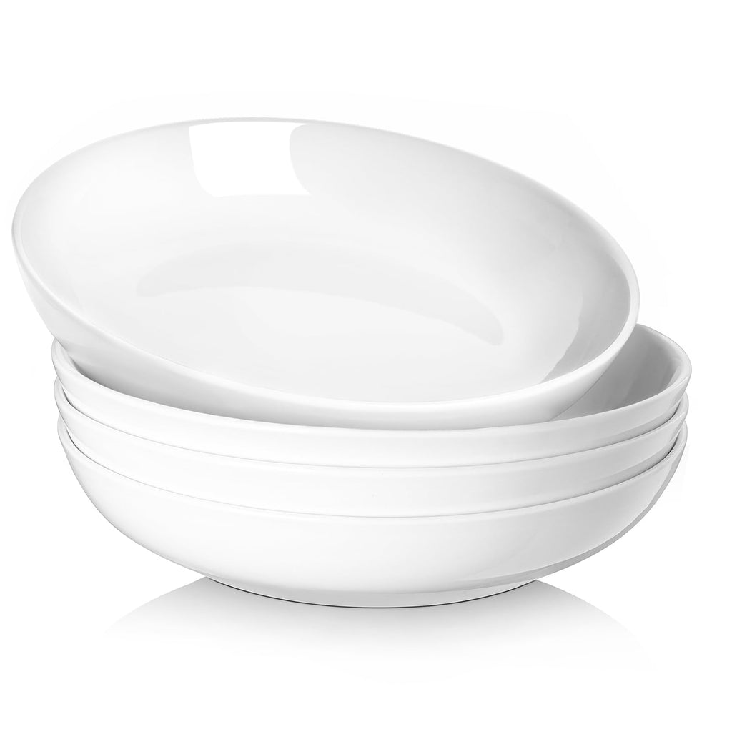 9.75" 50 Ounces Ceramic Pasta Bowls Set of 4 White U719