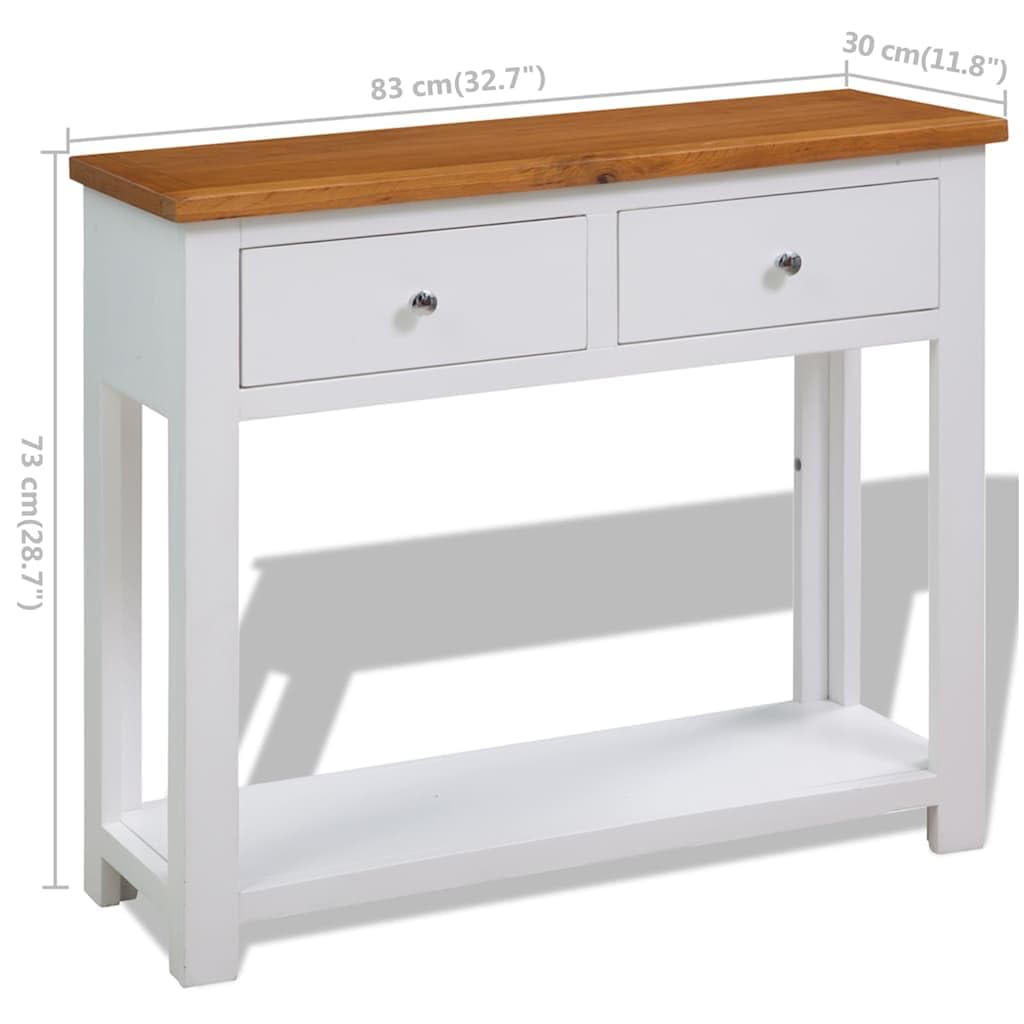 Solid Oak Wood Console Table S80942