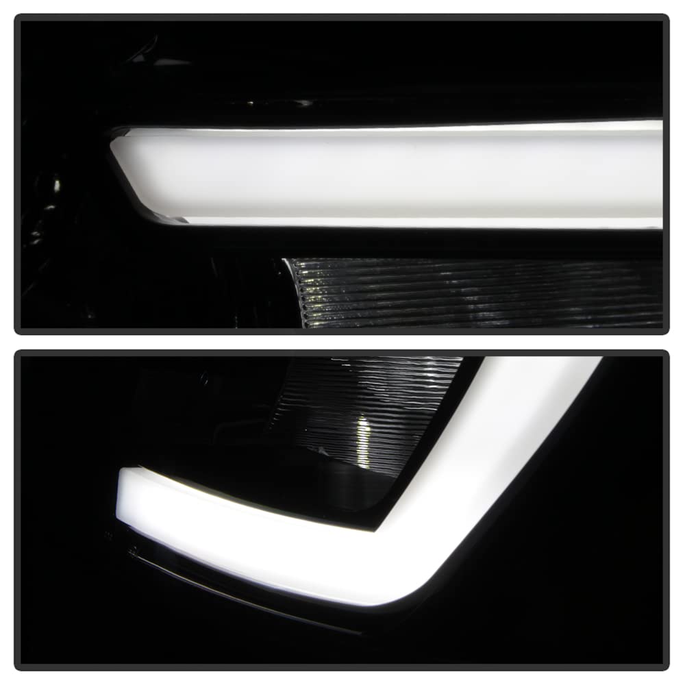 For 2003-2007 Honda Accord Black Housing LED Tube Headlights Assembly Pair Set E223599