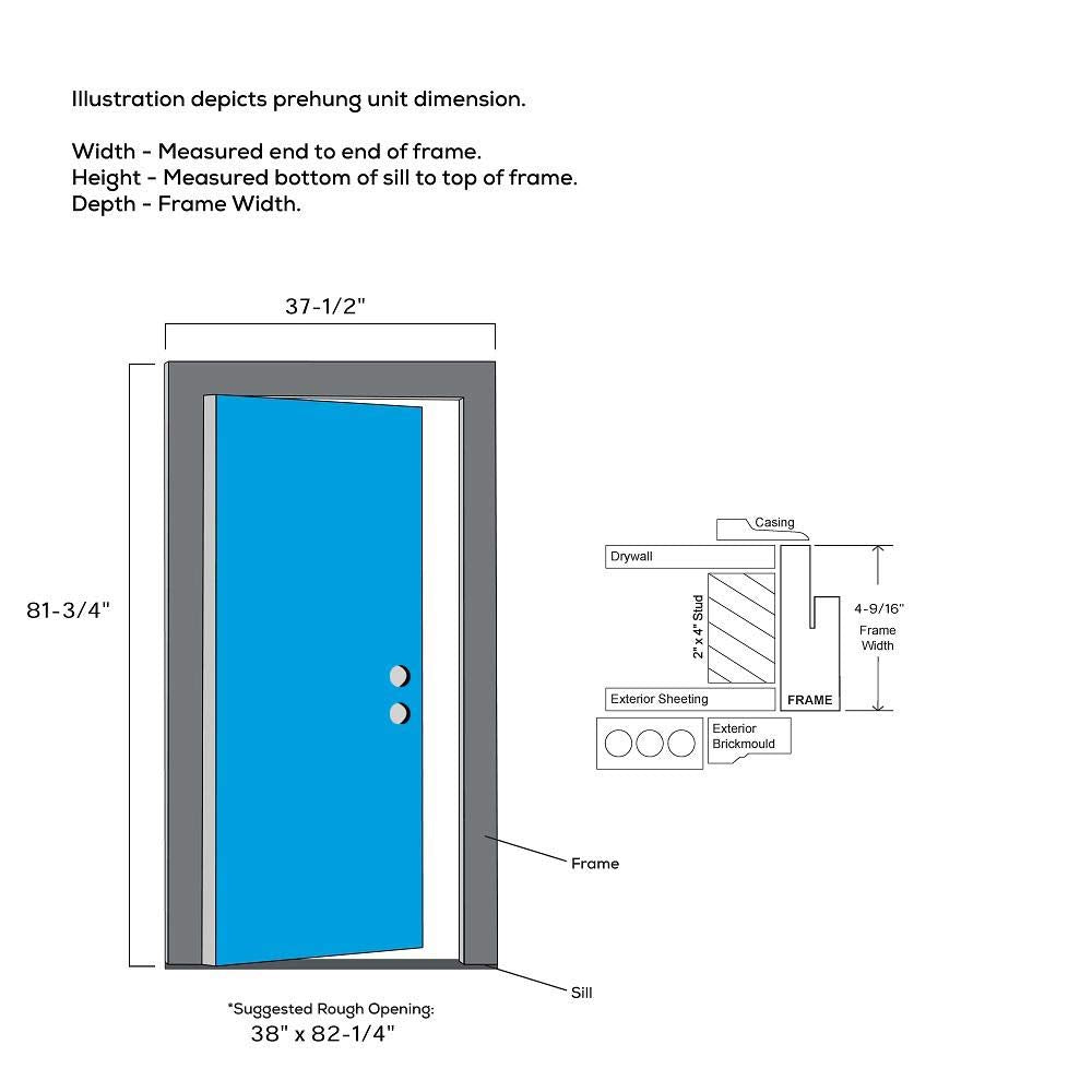 Exterior Single Door Steel 36" x 80" 5-Lite Left-Hand Inswing Q21662