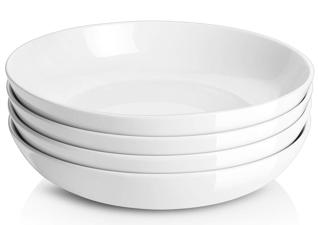 9.75" 50 Ounces Ceramic Pasta Bowls Set of 4 White U719