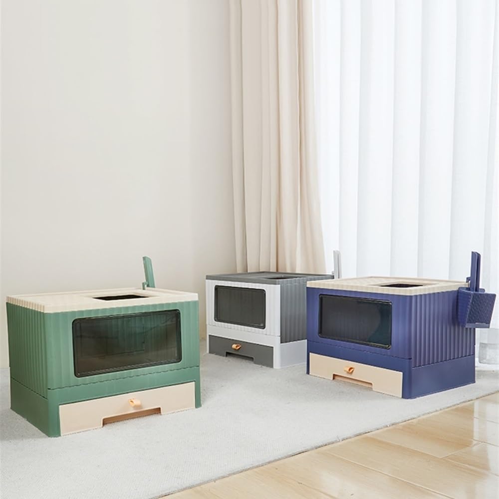 Foldable Top Entry Cat Litter Box with Lid G3894