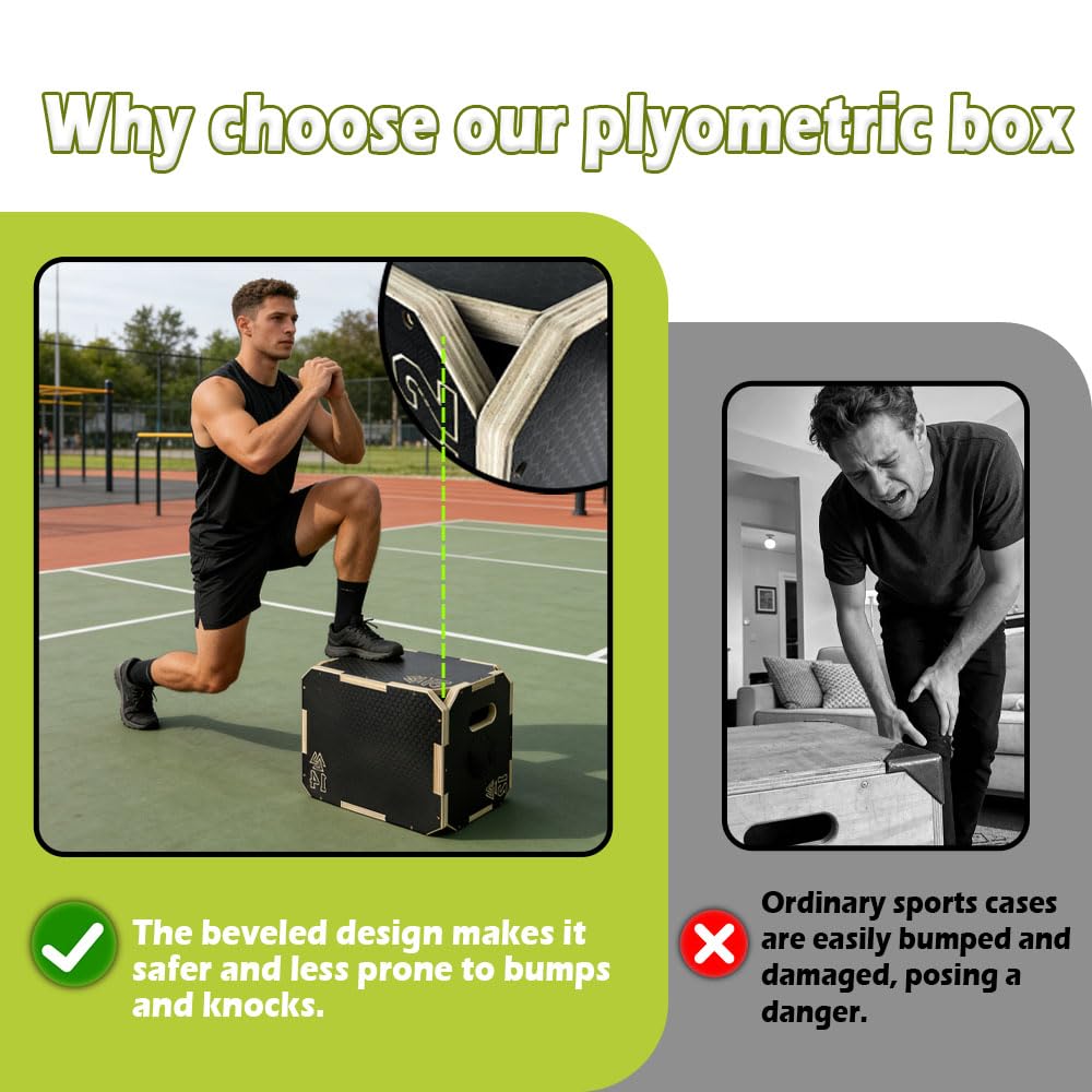 3 in 1 Non-Slip Wooden Plyometric Jump Box A6765