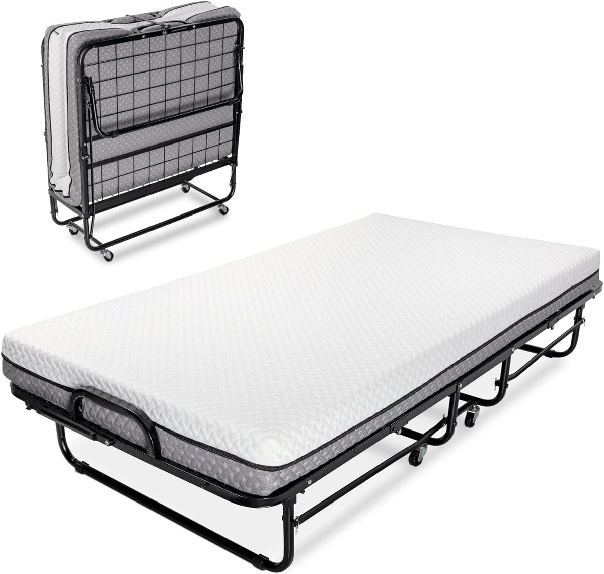 Twin Size Folding Bed with Memory Foam Mattress P592304