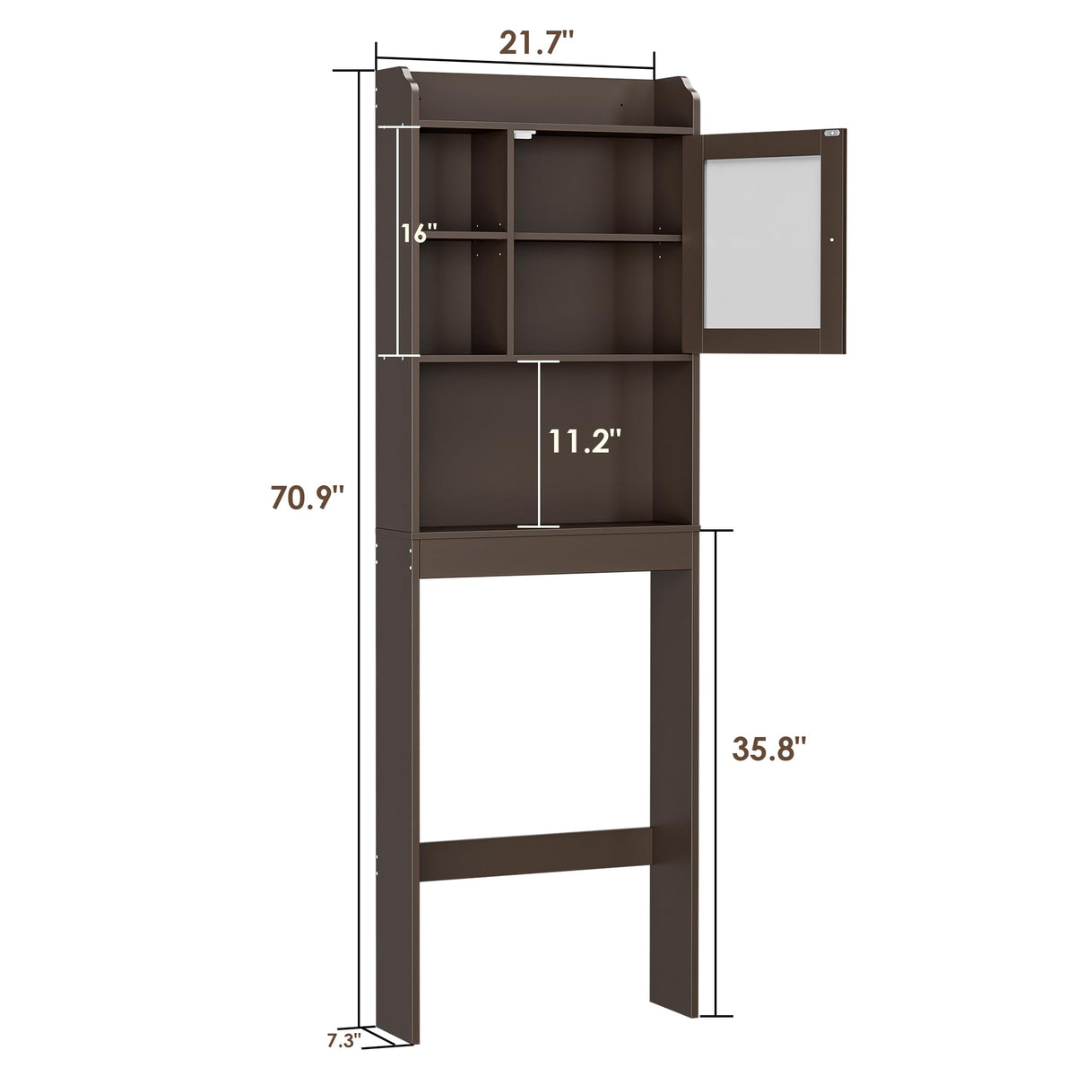 Over The Toilet Storage Cabinet with Adjustable Shelf and Double Doors Z47848