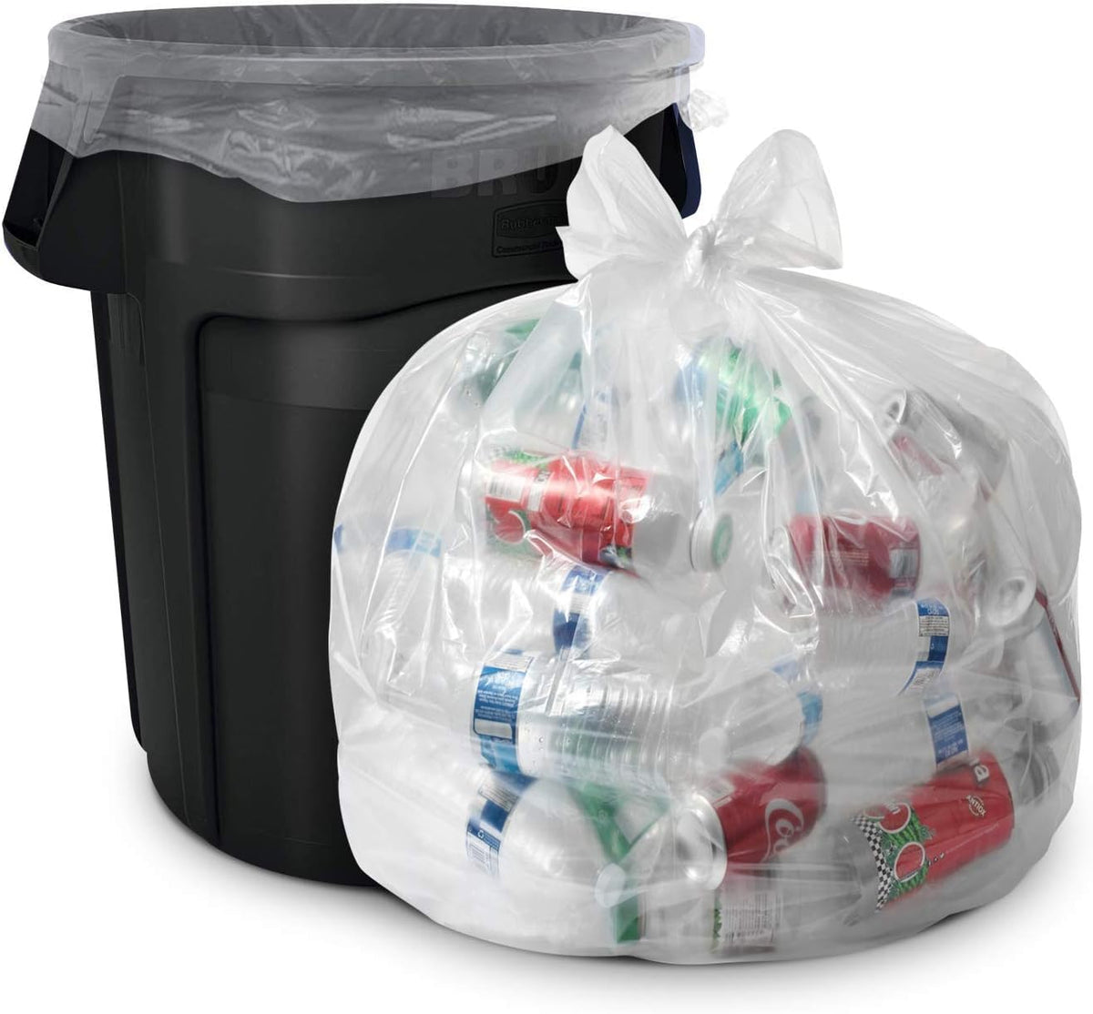 55 Gallon Clear Heavy Duty Contractor Bags with Flap Ties, Pack of 40 V819739