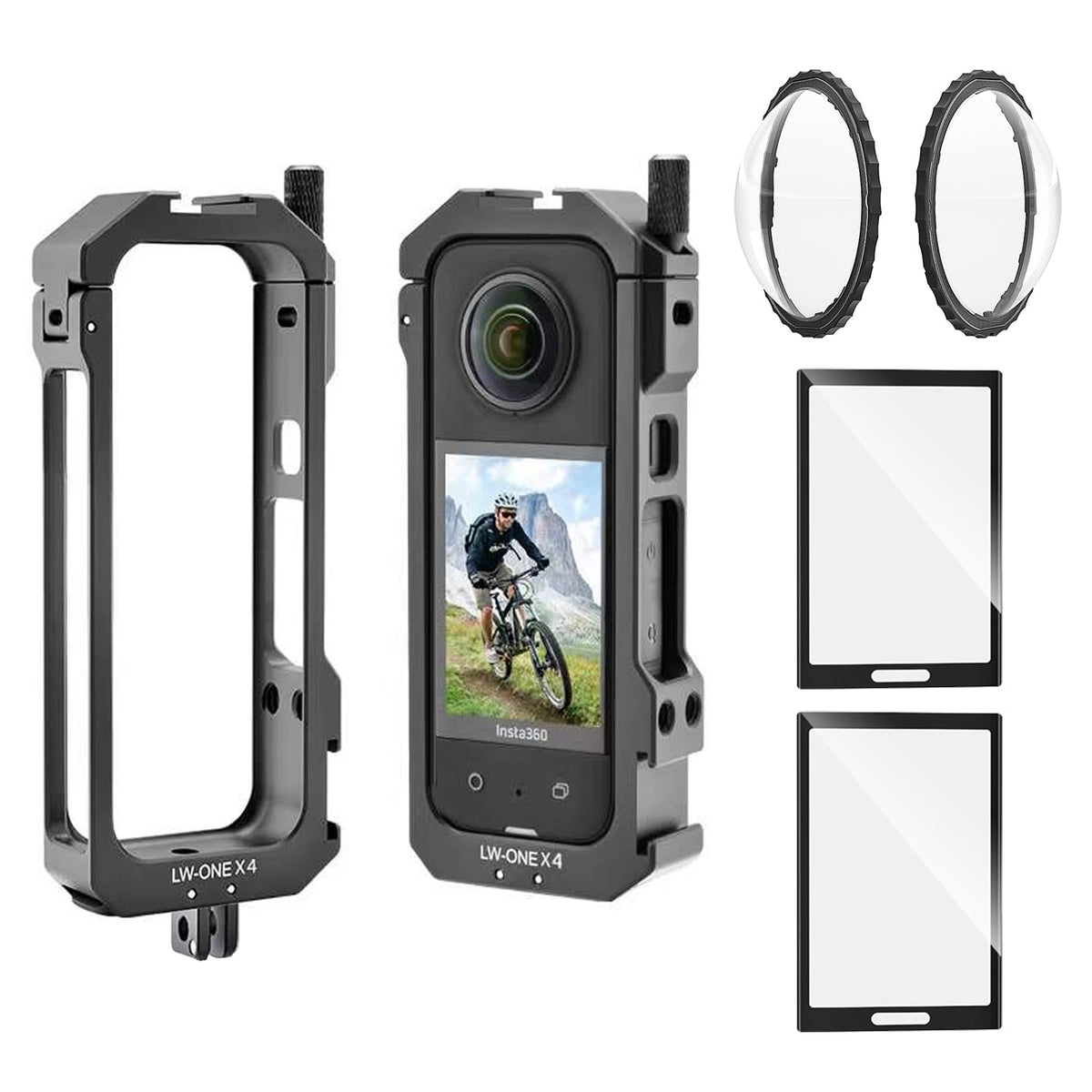 Aluminum Frame Cage Case Bag Glass Lens Guard Set Screen Protector E892