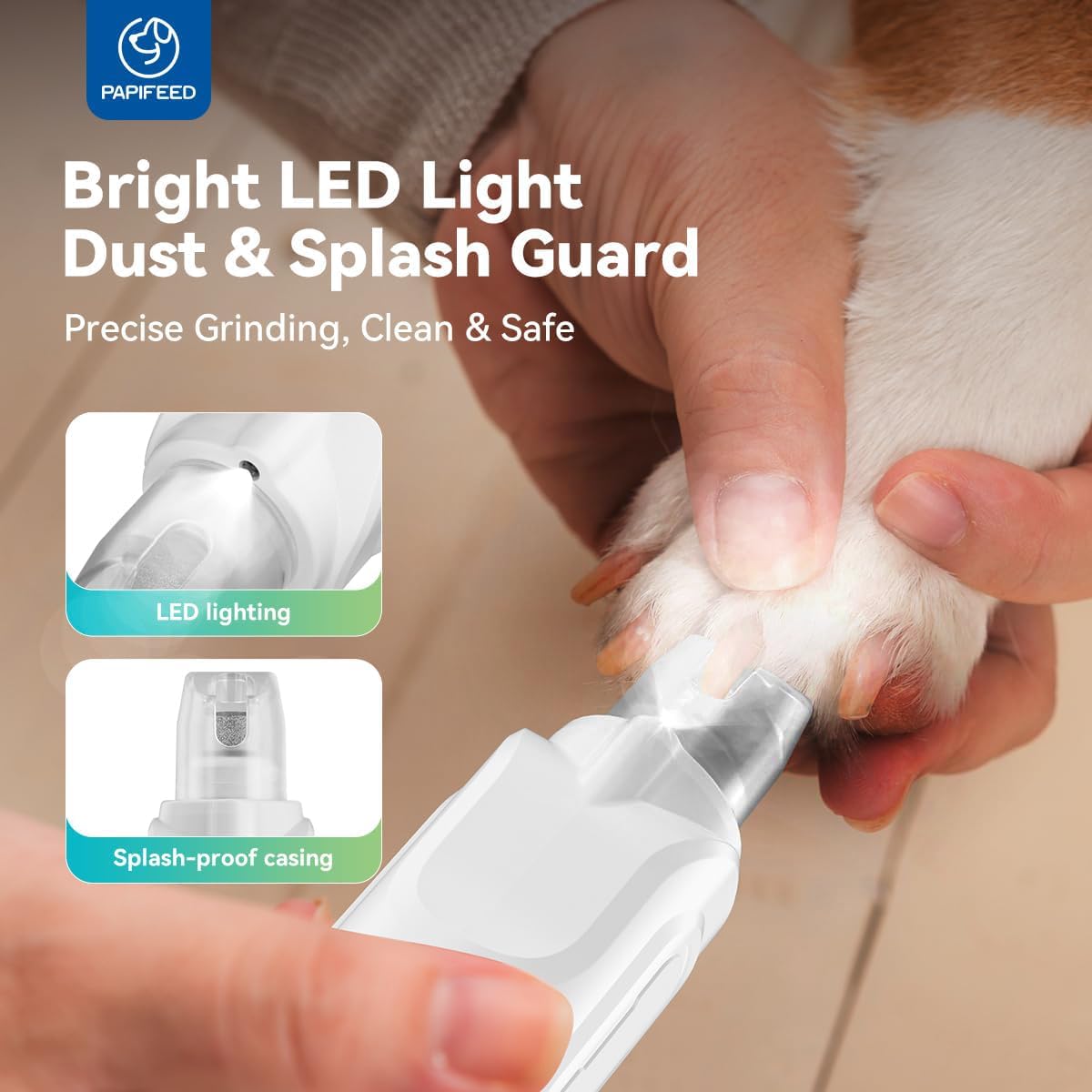Dog Nail Grinder with 6 Speeds Quiet Motor U472