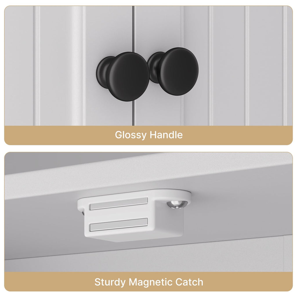 Over The Toilet Storage Cabinet with Five Doors White G216