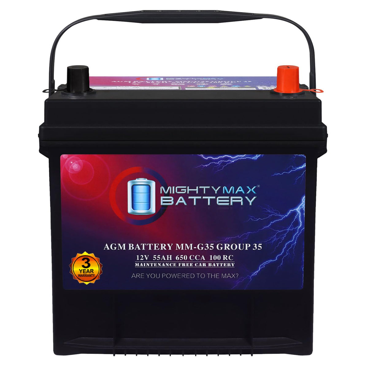 12V 55Ah AGM Replacement Battery P8738