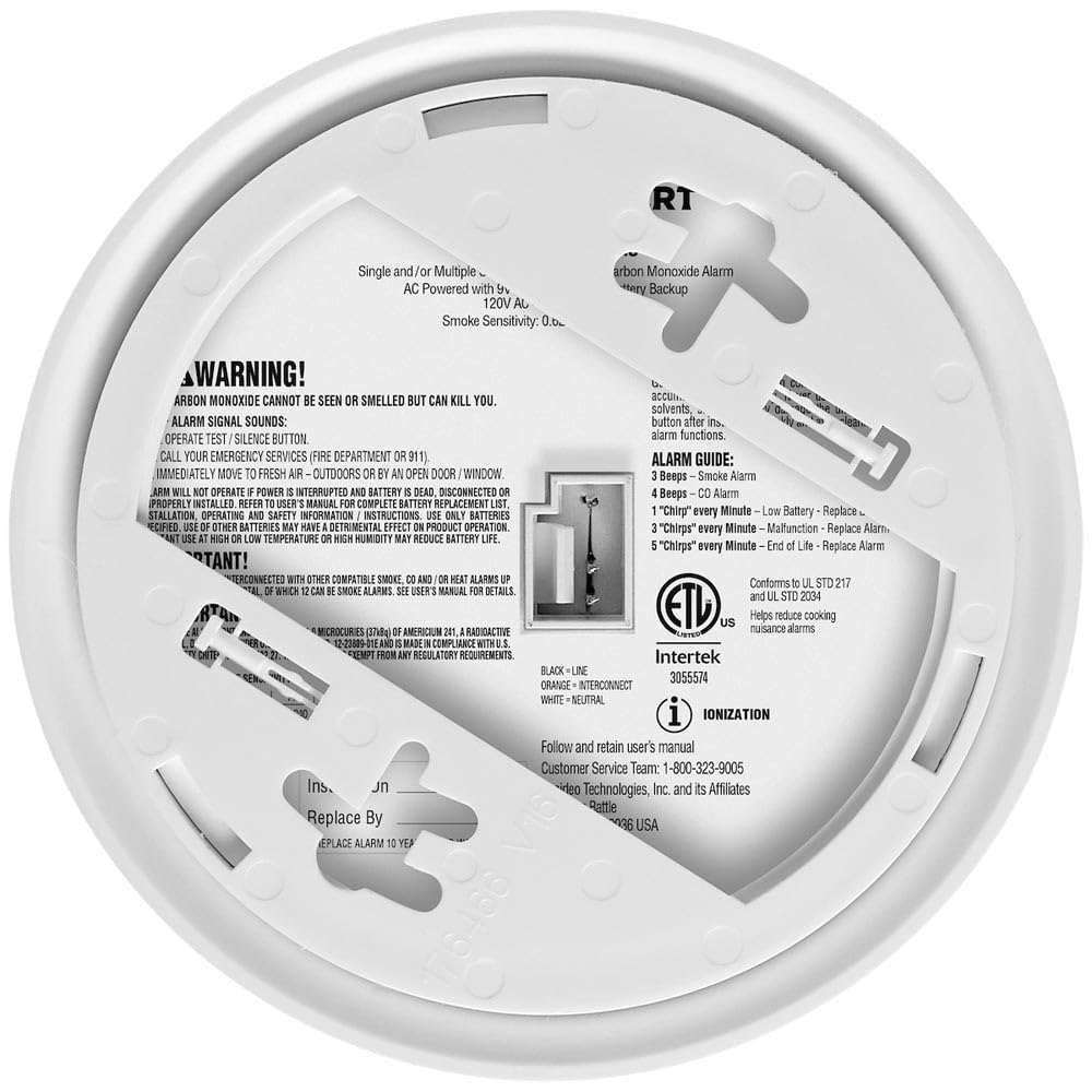 Hardwire Combination Smoke & Carbon Monoxide Alarm with Battery Backup, 5 Pack O221661