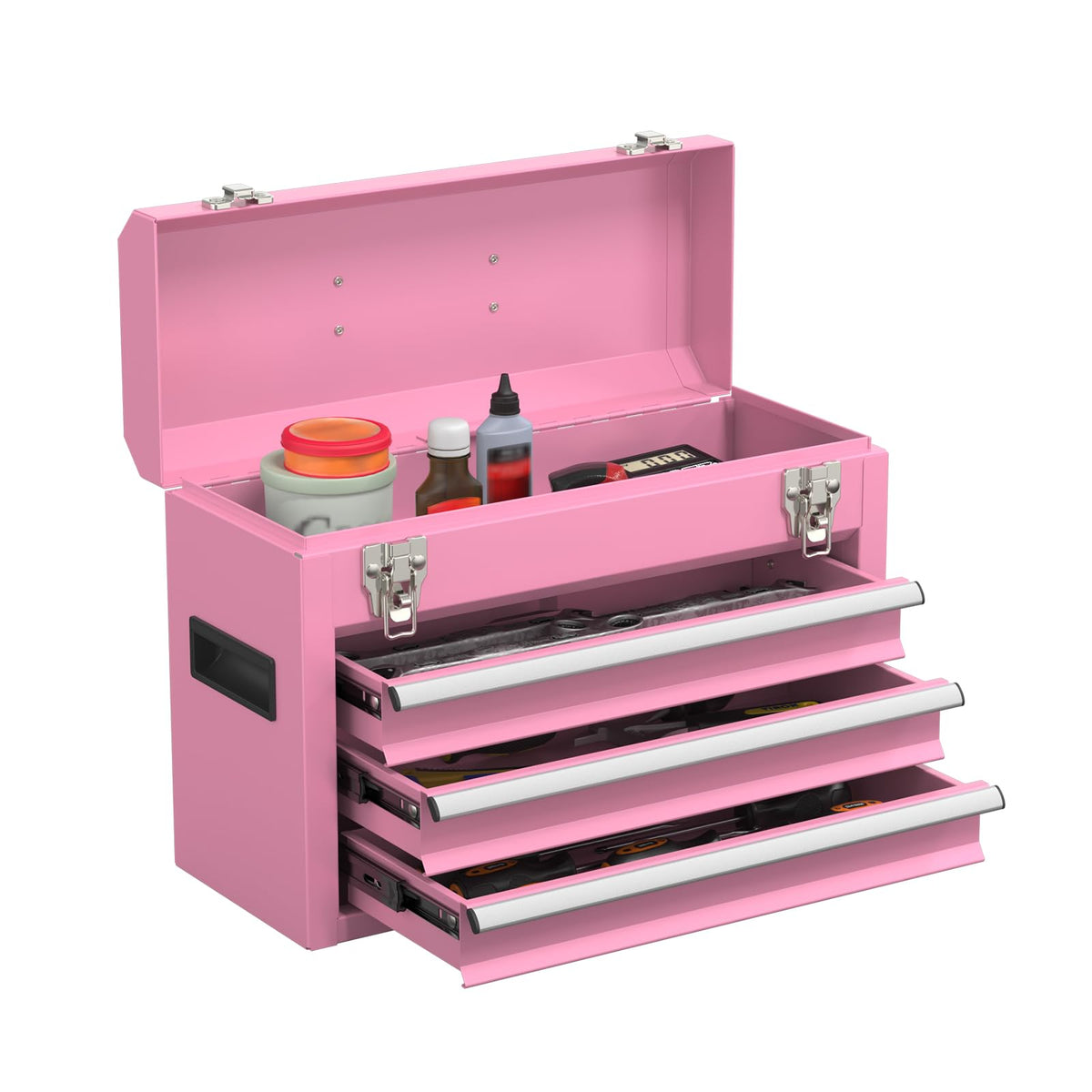 Portable Metal Tool Box with Drawers K31866