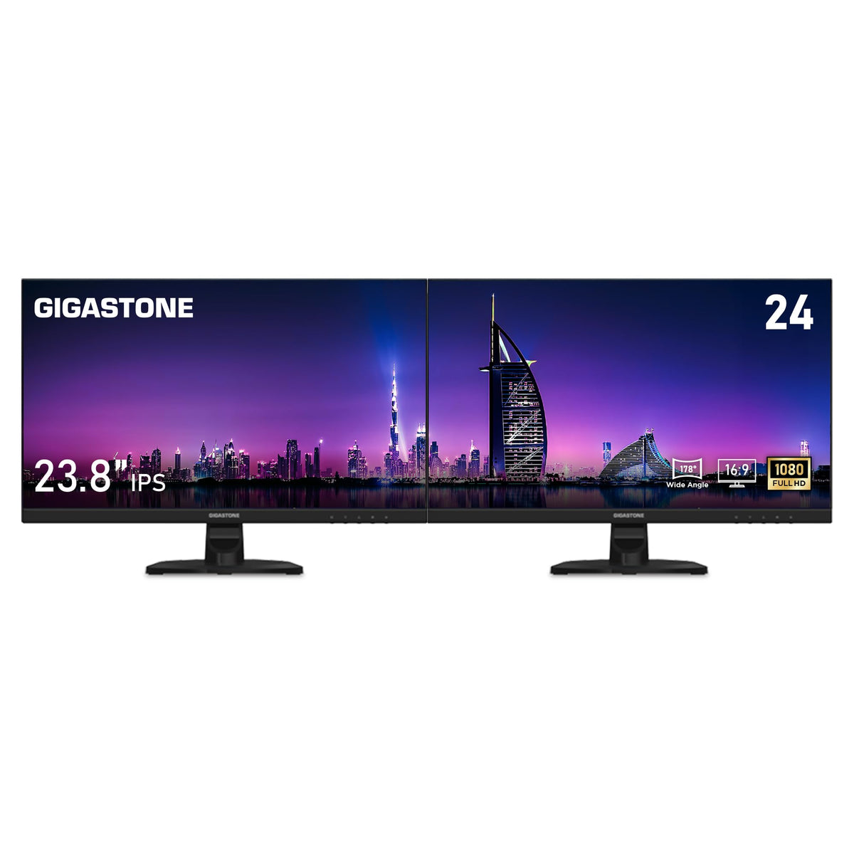 24 inch IPS LED Monitor 2-Pack 75Hz FHD Frameless U672