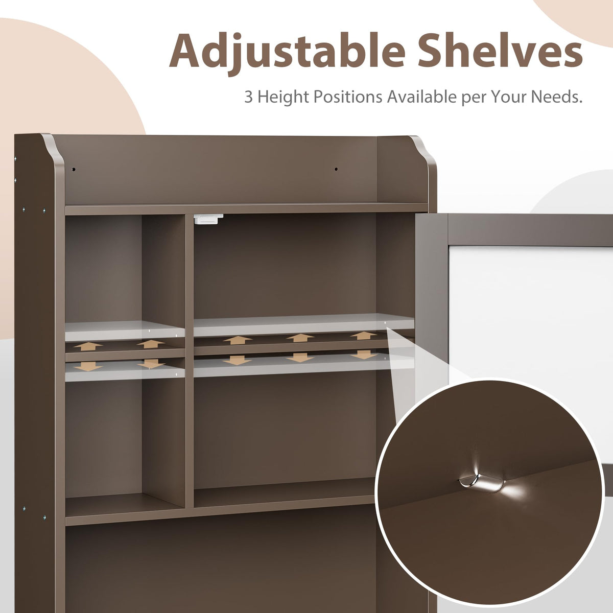 Over The Toilet Storage Cabinet with Adjustable Shelf and Double Doors Z47848