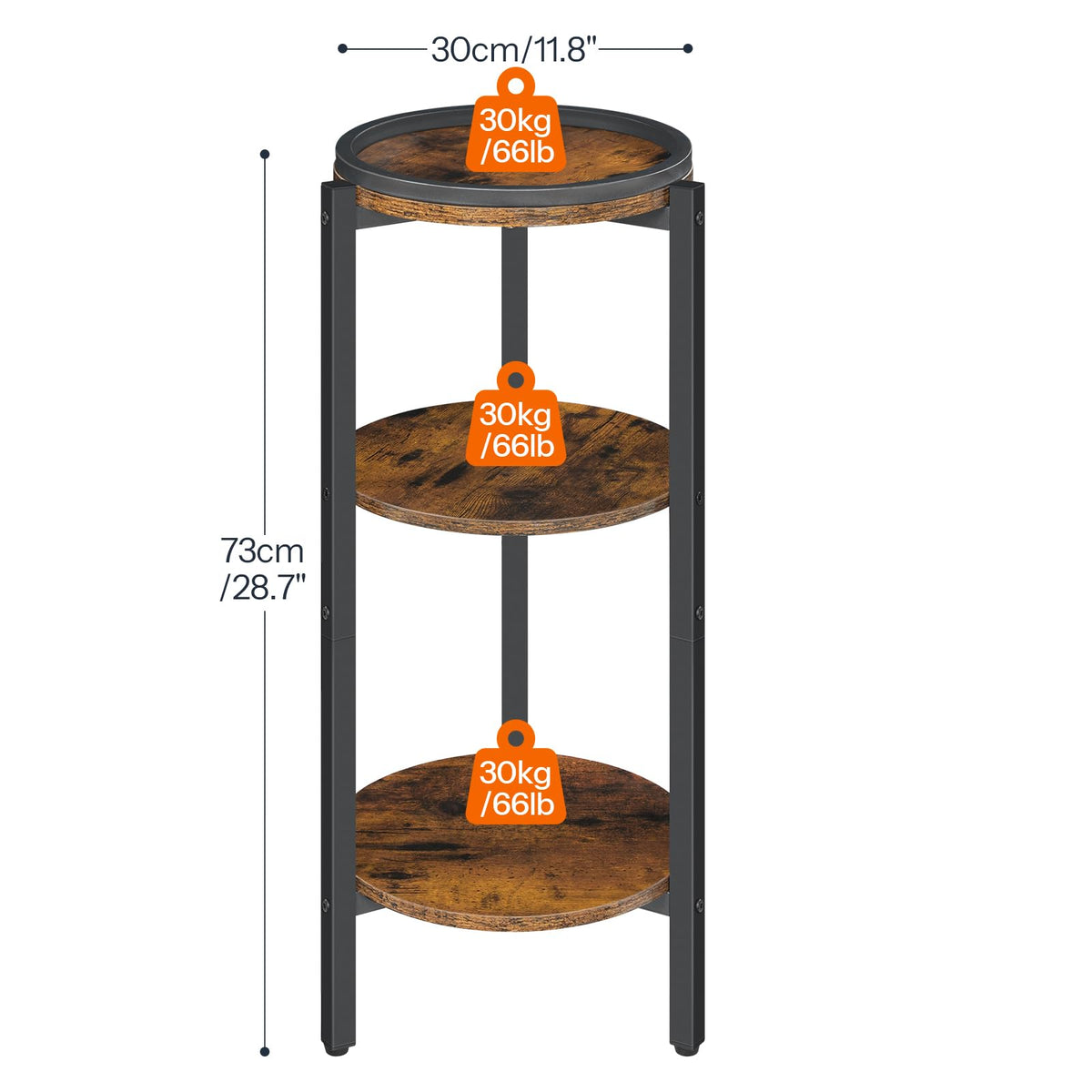 Small Round 3-Tier Side Table B360461