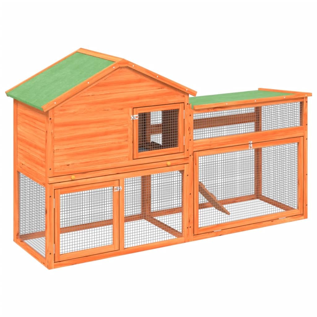 2-Tier Wooden Rabbit Hutch Small Animal Cage M59200