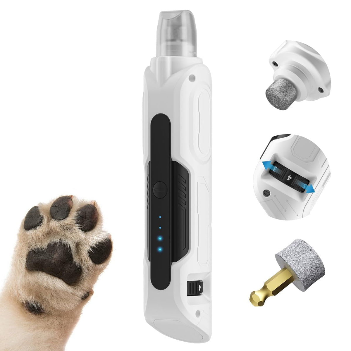 Dog Nail Grinder with 6 Speeds Quiet Motor U472