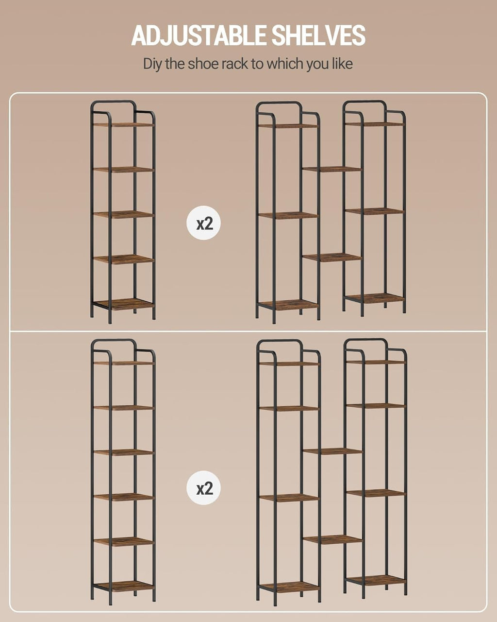 Narrow Industrial Bookcase N864