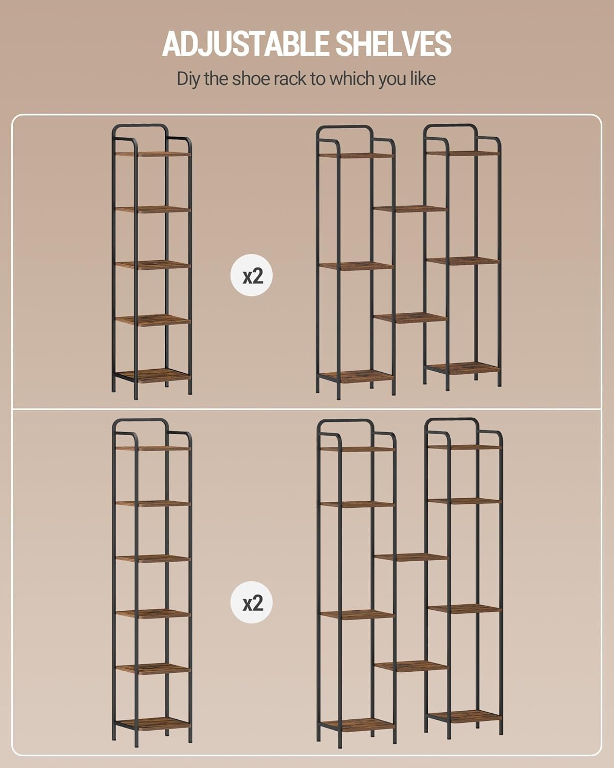 Narrow Industrial Bookcase N864