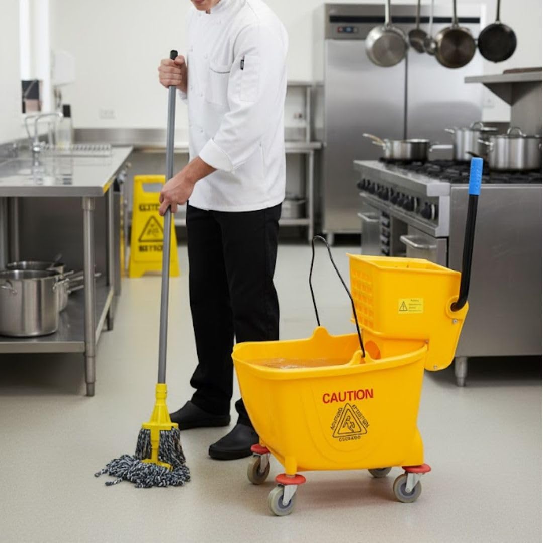 35 qt. Mop Bucket with Side Press Wringer Yellow S918