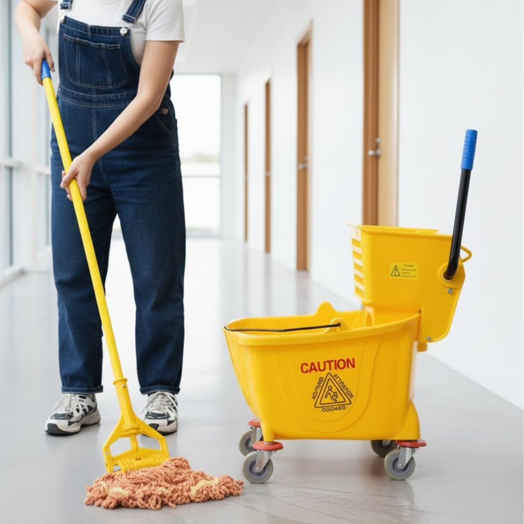 35 qt. Mop Bucket with Side Press Wringer Yellow S918