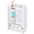 Wall Mounted 4-Tier White Bathroom Storage Cabinet with Door and Shelf T523