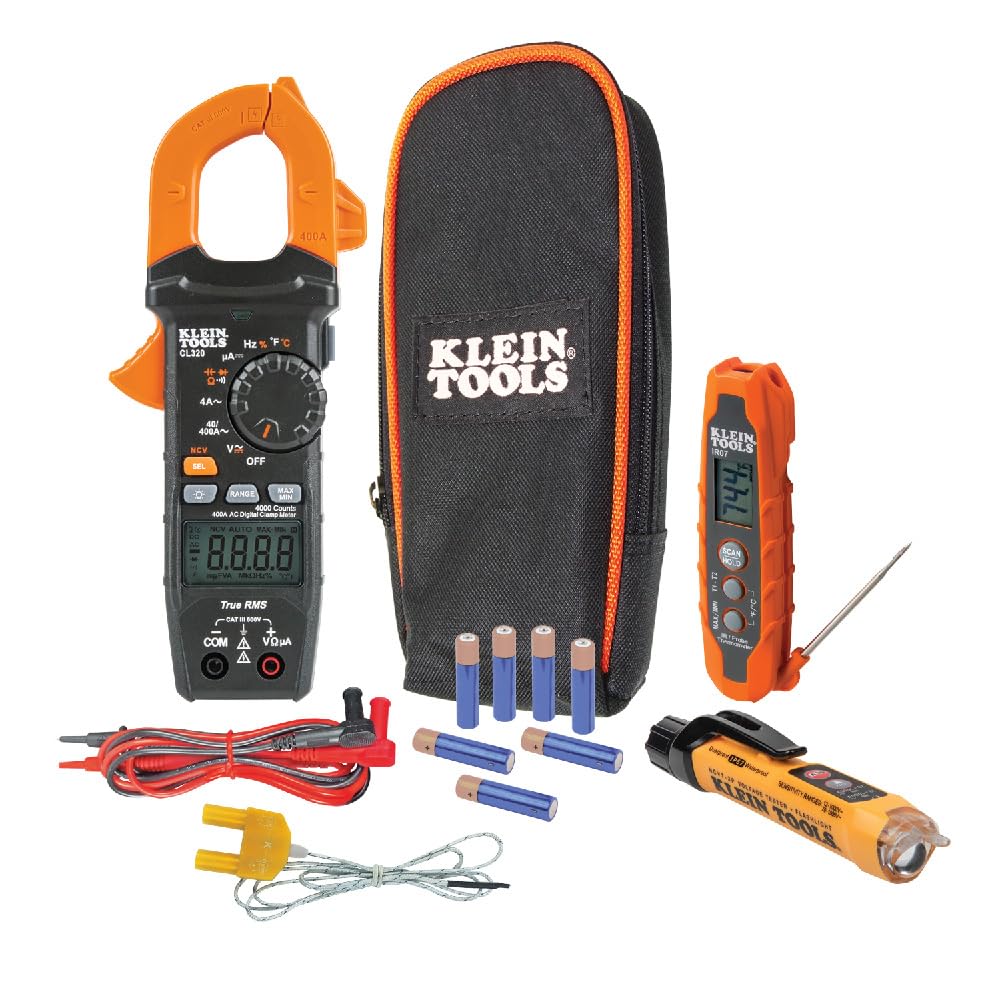 Digital Clamp Meter, Non-Contact Voltage Tester, and Infrared/Probe Thermometer T3110