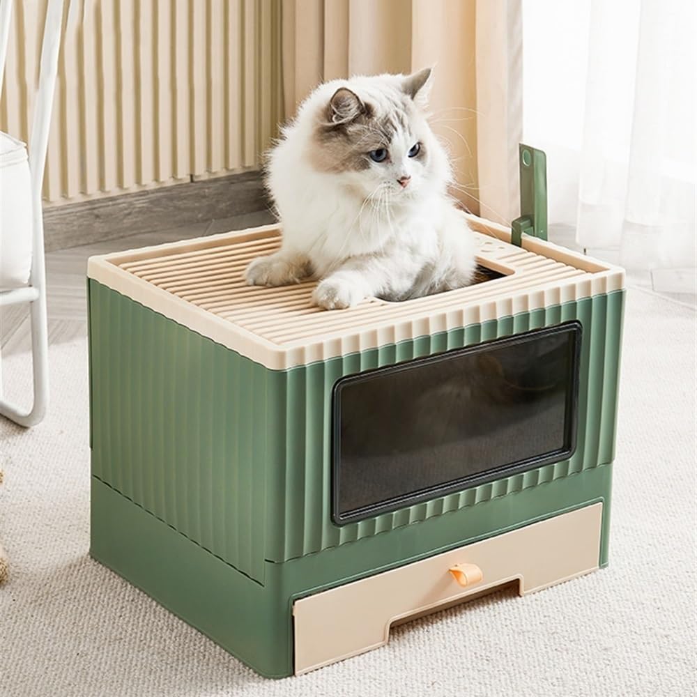 Foldable Top Entry Cat Litter Box with Lid G3894