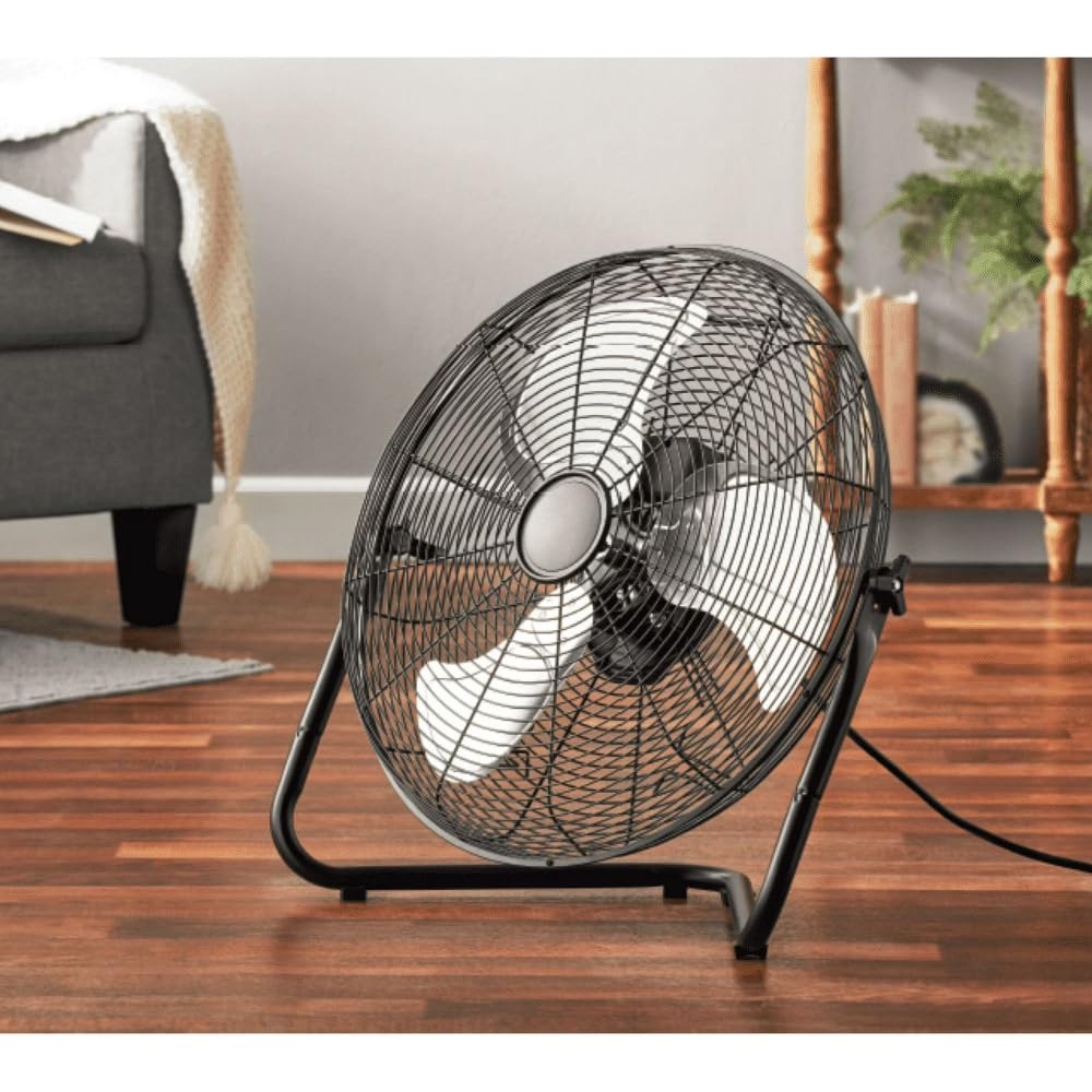 20 Inch 3-Speed Black Metal Floor Fan Y129