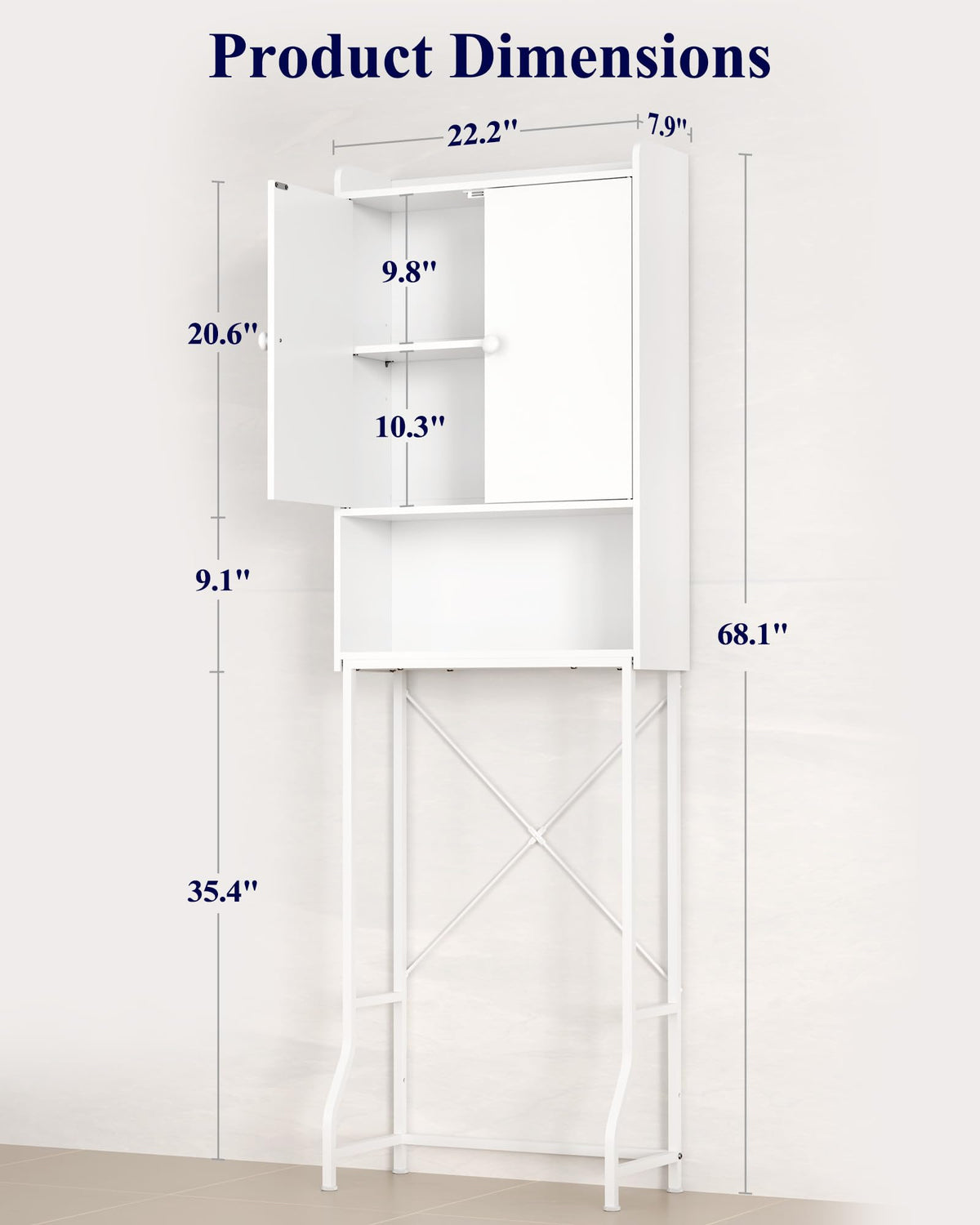 Over Toilet Storage Cabinet with Adjustable Shelf B73618