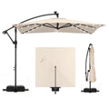 8x8 FT Solar Square Offset Cantilever Umbrella with Base U7024