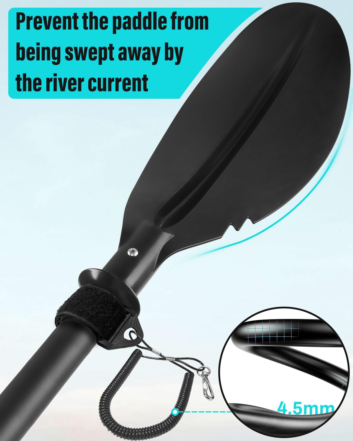 Kayak Paddles with Paddle Leash, 70in-97in Lightweight Paddling Blades V711969