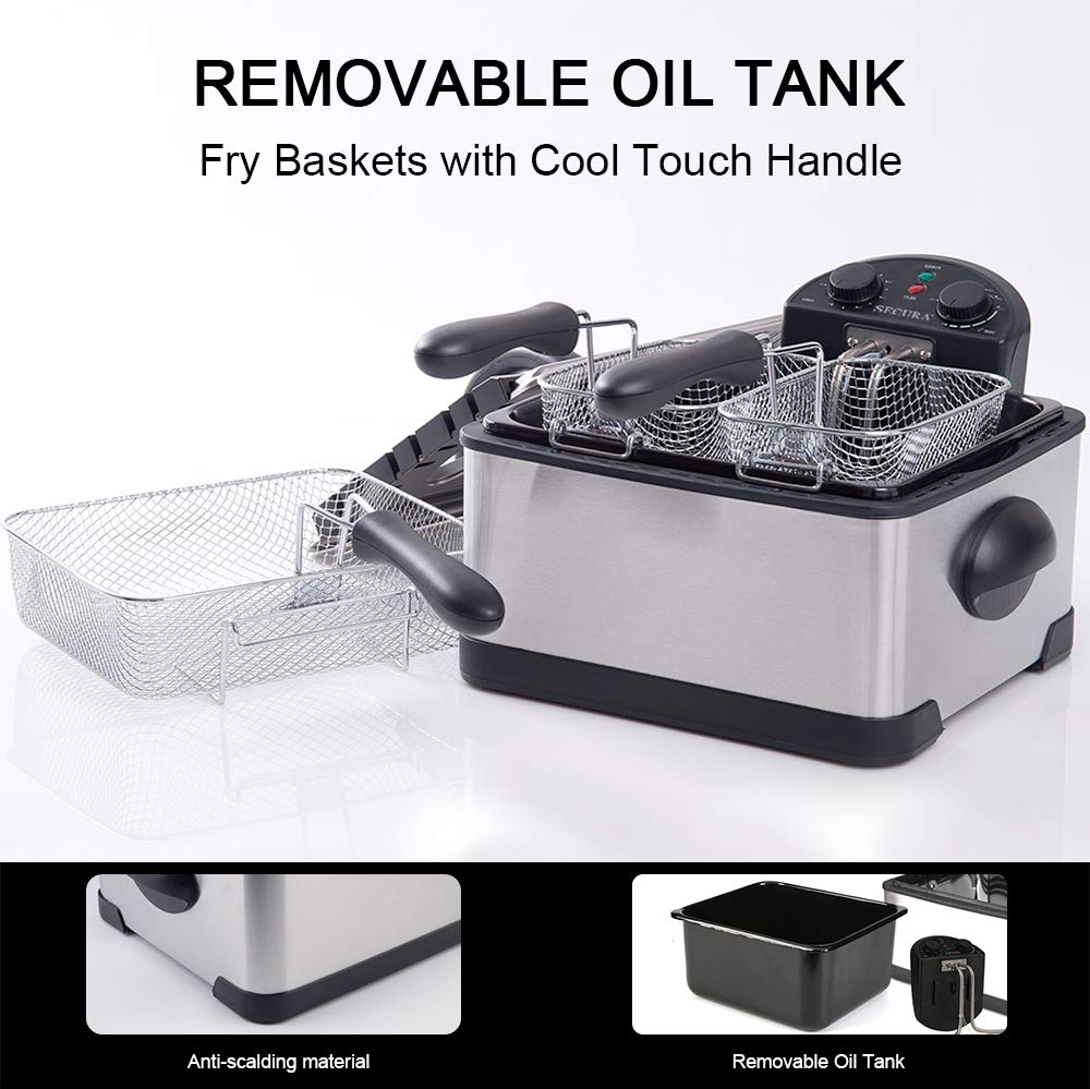 4 Liters Stainless-Steel Electric Deep Fryer with Timer I91096