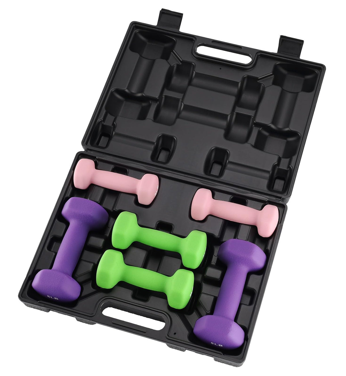 Neoprene Hex Dumbbell Set with Rack L205