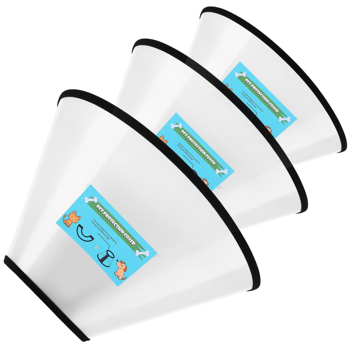 Soft Dog Cone Collar, 3 PCS Adjustable Flexible Plastic E-Collar K5344
