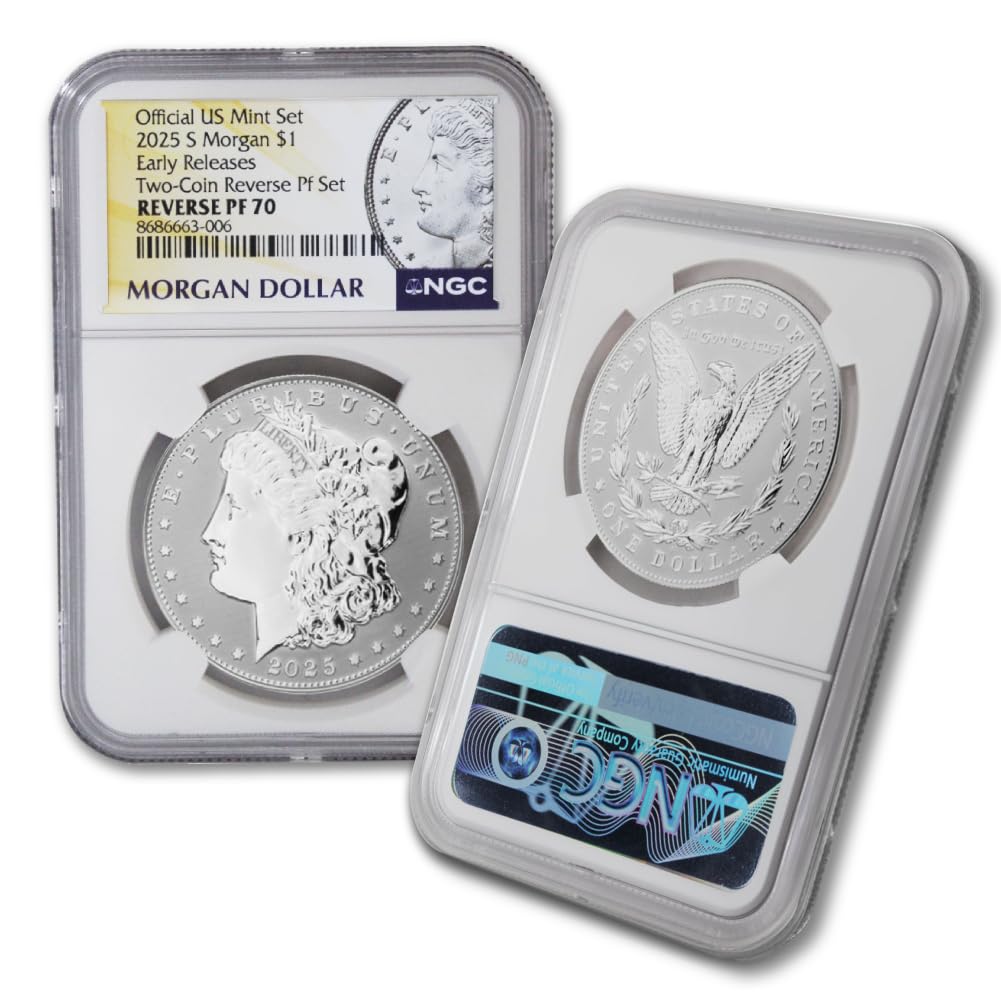 Set of 2 American Silver Morgan and Peace Dollar J2901