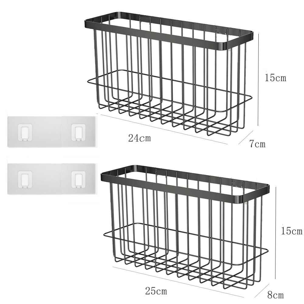 Self Adhesive Wall Mounted Storage Box (Black) X3401