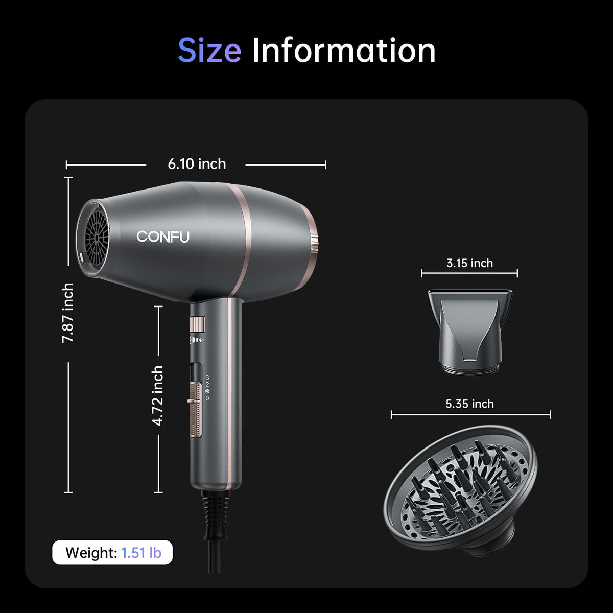 Ionic Hair Dryer with Diffuser 1875 Watt P9346