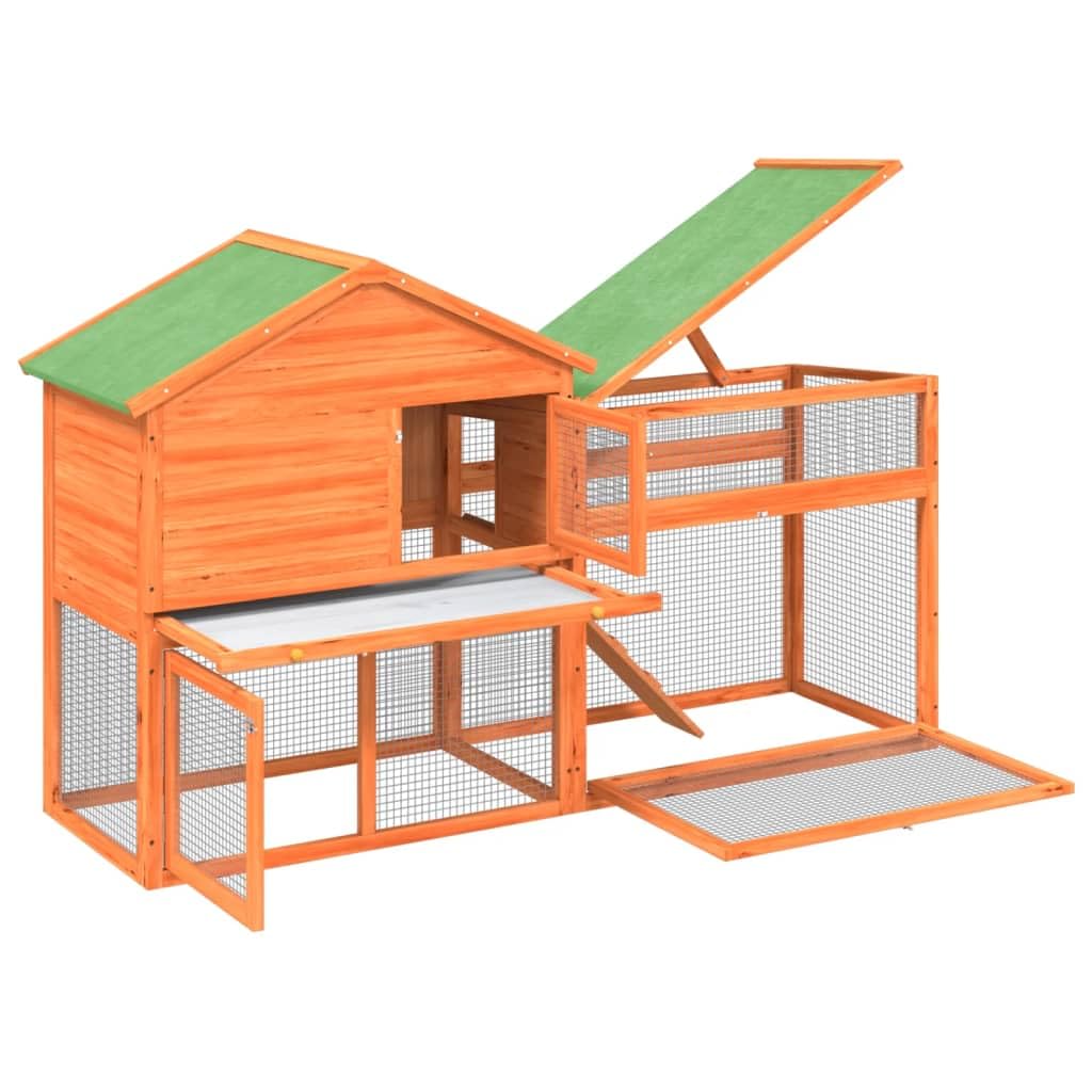 2-Tier Wooden Rabbit Hutch Small Animal Cage M59200