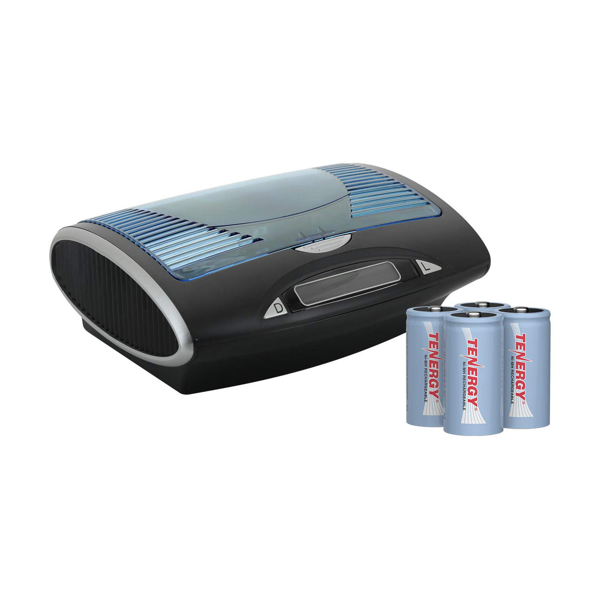 Rechargeable C Batteries and LCD Smart Battery Charger, 4 Pack A679457