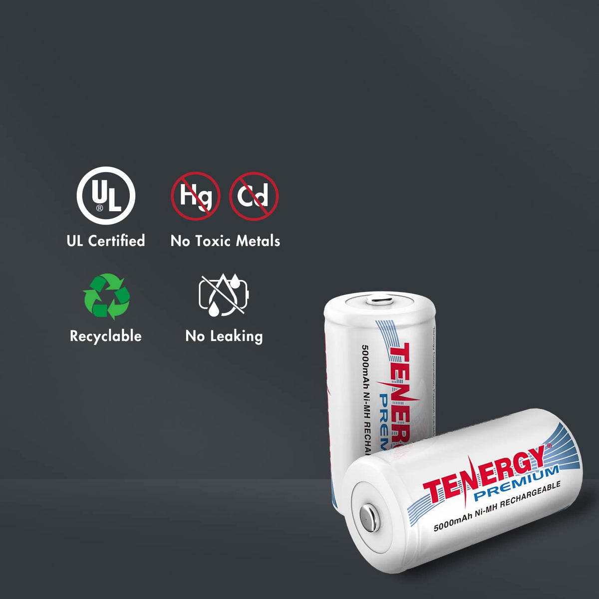 Rechargeable C Batteries and LCD Smart Battery Charger, 4 Pack Q303