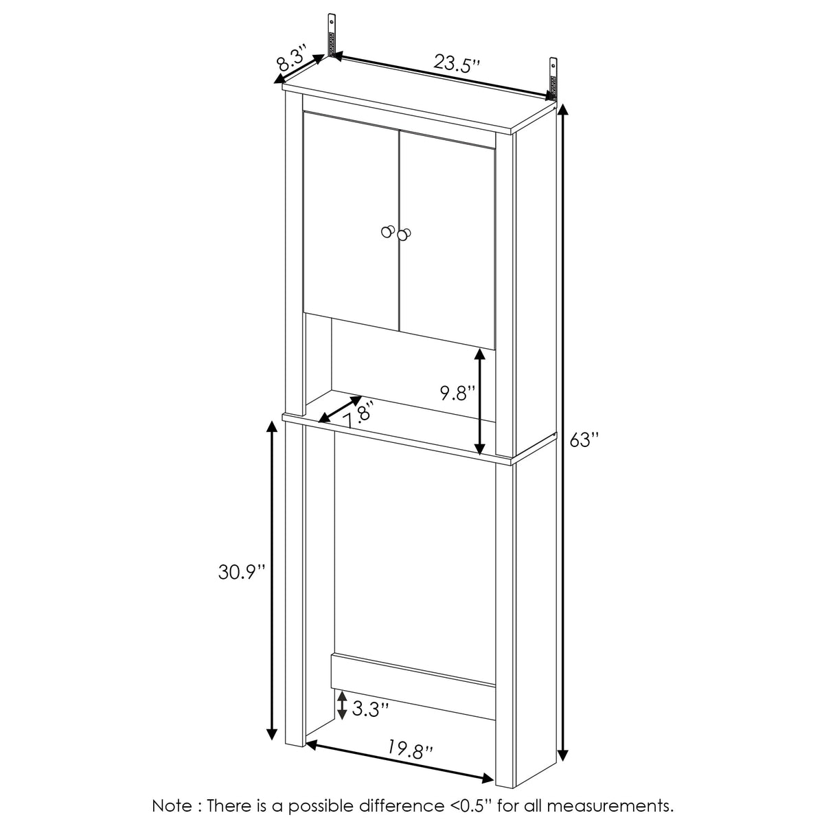 Black Over The Toilet Storage Cabinet N94487