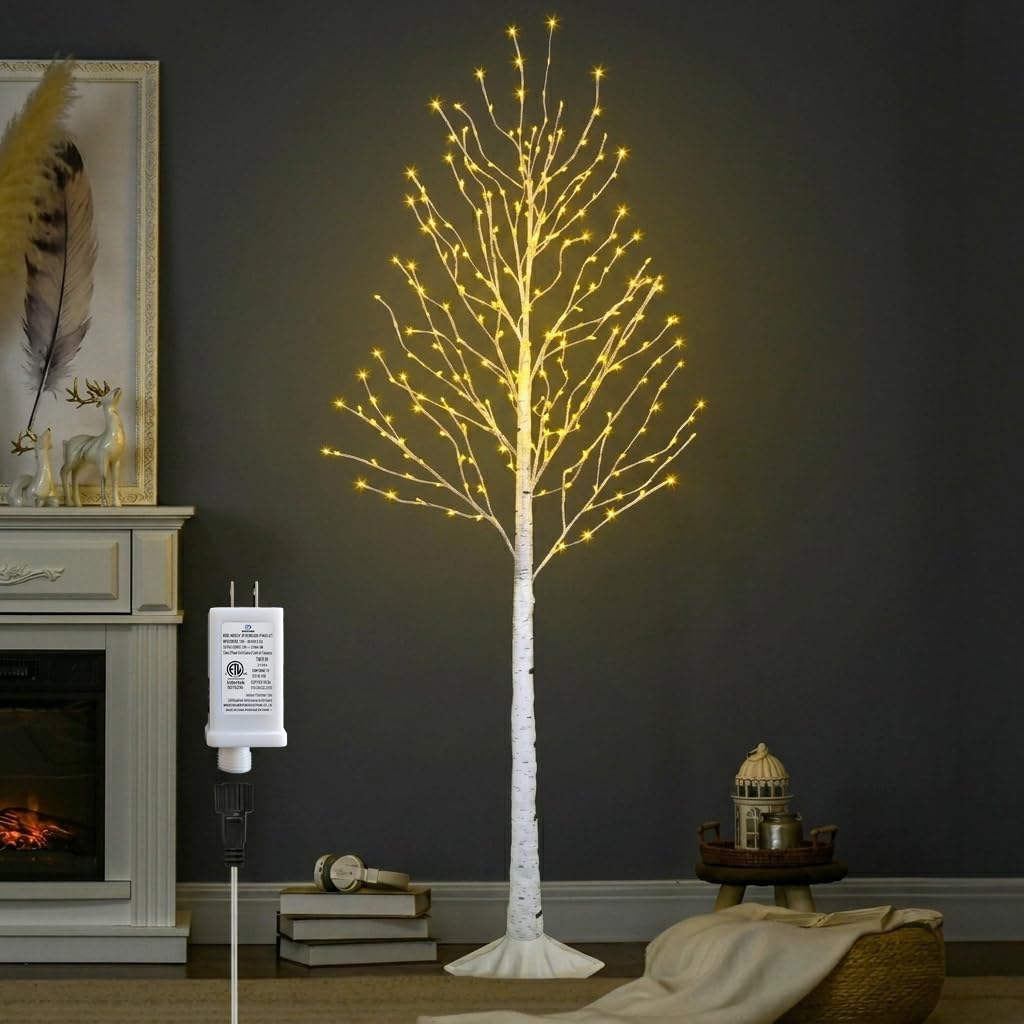 6FT Lighted Birch Tree with 260 LED and Timer H658203