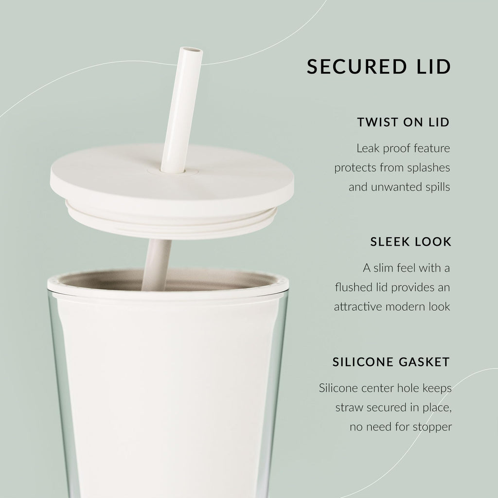 Clear 16oz Insulated Acrylic Tumbler with Lid and Straw, 2 Pack A235116