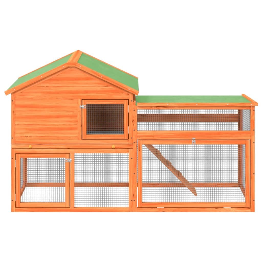 2-Tier Wooden Rabbit Hutch Small Animal Cage M59200