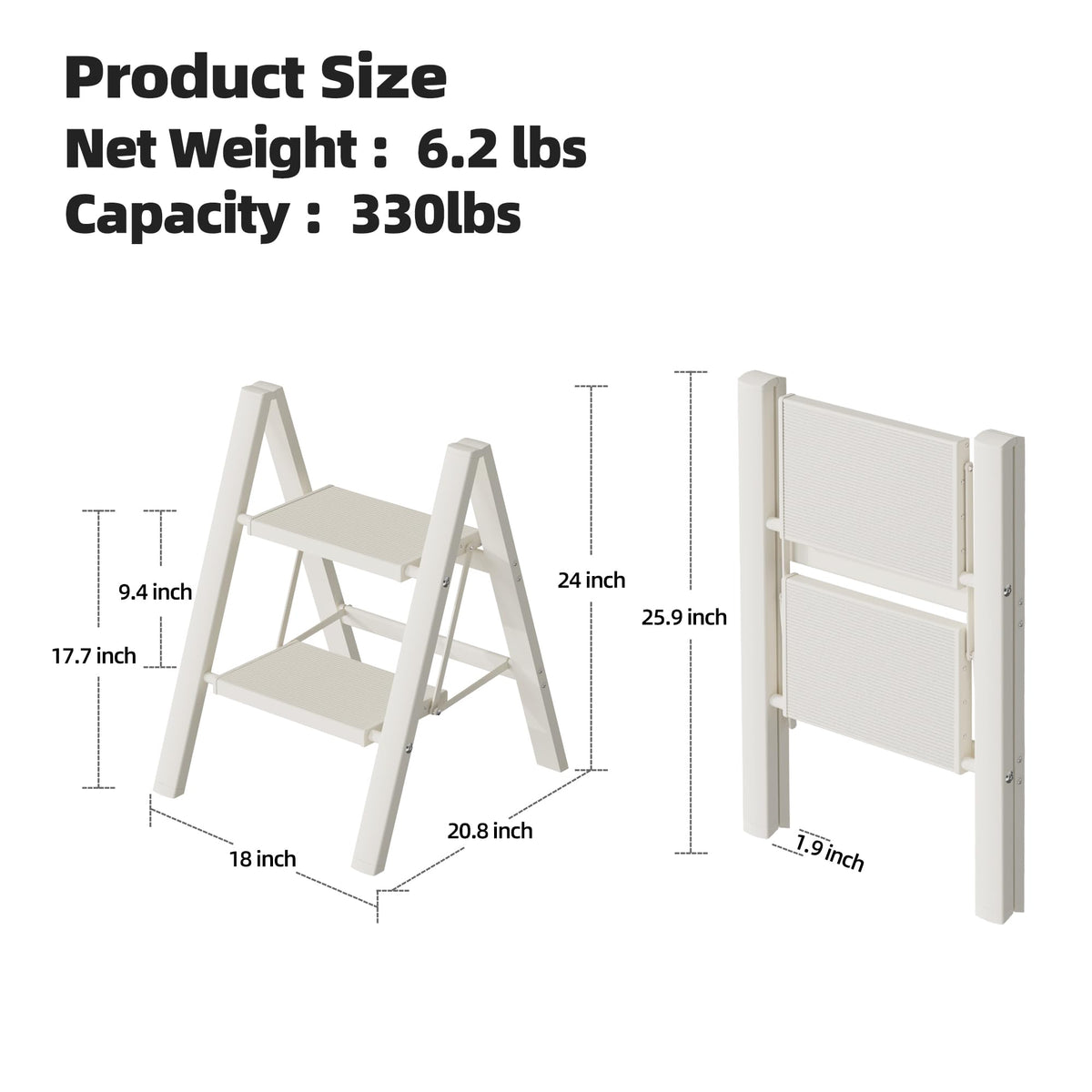 Aluminum Foldable 2 Step Stool X3337