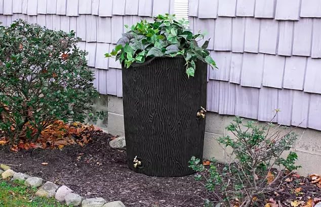 50-Gallon Wood Grain Rain Barrel A731